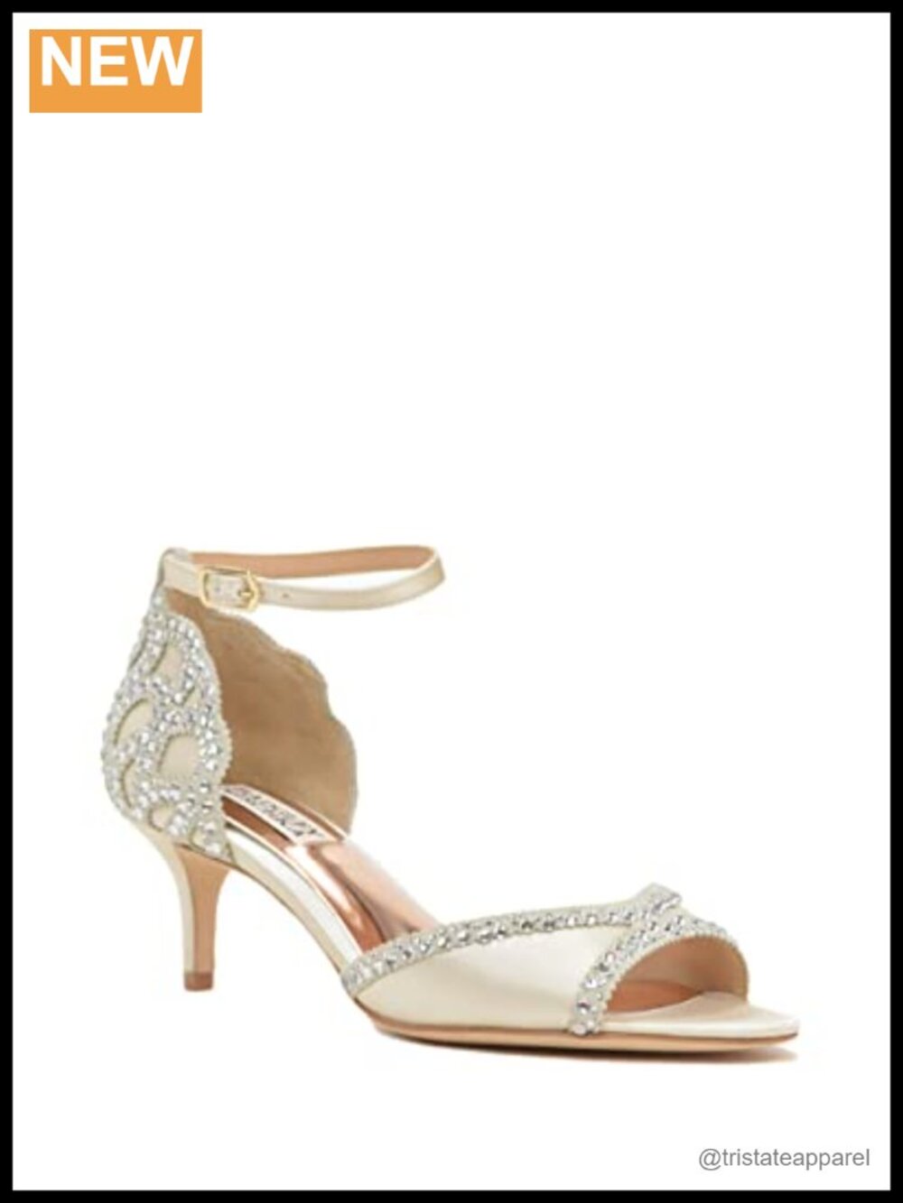 Badgley Mischka Gillian Satin Kitten Heel Sandals